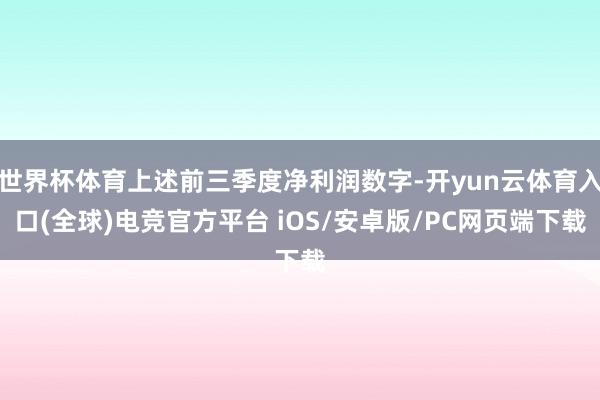 世界杯体育上述前三季度净利润数字-开yun云体育入口(全球)电竞官方平台 iOS/安卓版/PC网页端下载