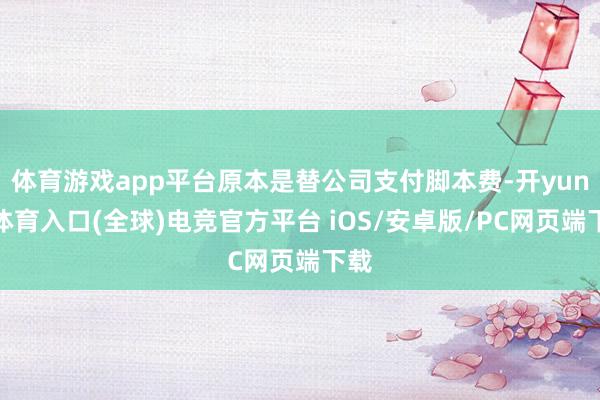 体育游戏app平台原本是替公司支付脚本费-开yun云体育入口(全球)电竞官方平台 iOS/安卓版/PC网页端下载