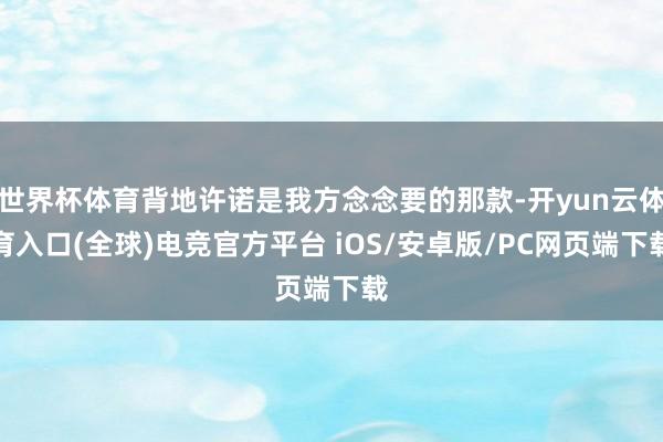 世界杯体育背地许诺是我方念念要的那款-开yun云体育入口(全球)电竞官方平台 iOS/安卓版/PC网页端下载